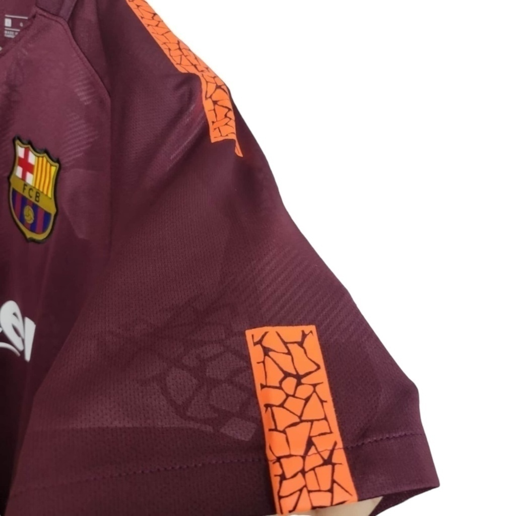 Camisa Barcelona 2018/2019 - Retrô Nike - Vinho com detalhes em laranja