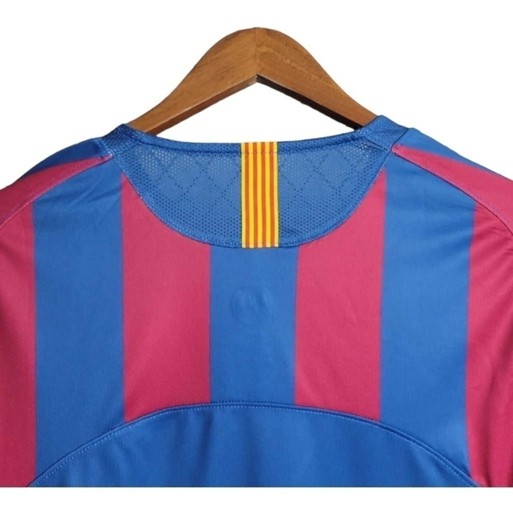 Camisa Barcelona I 2005/2006 Manga Longa - Retrô Nike - Azul e vermelha