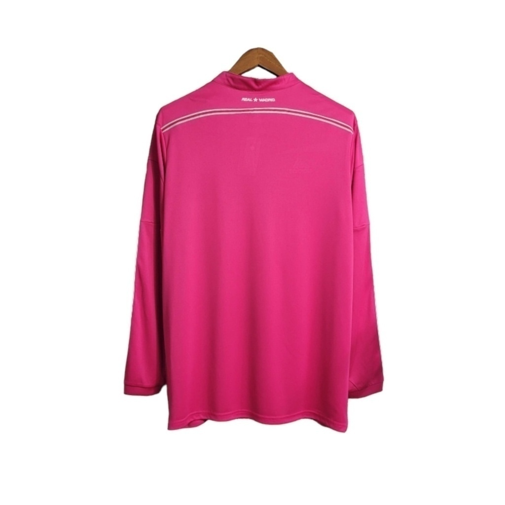 Camisa Real Madrid II 2014/2015 Manga Longa - Retrô Adidas - Rosa com detalhes em branco