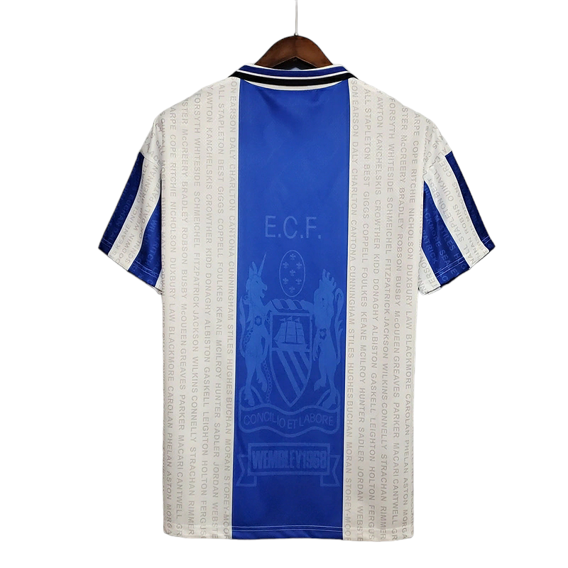 Camisa Manchester United 1994/1996 - Retrô Umbro - Azul e Branca