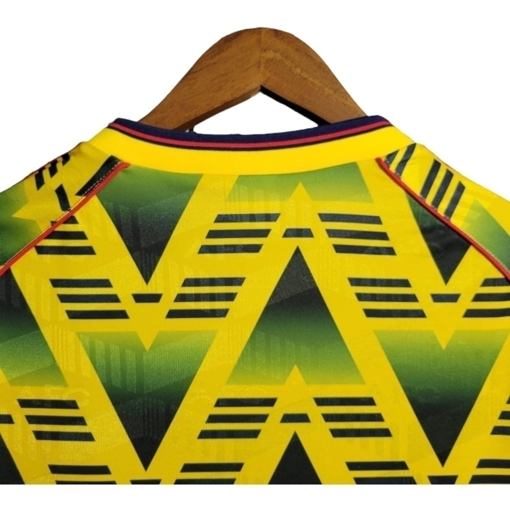 Camisa Arsenal II 1991/1993 Manga Longa - Retrô Adidas - Amarela com detalhes em verde e vermelho
