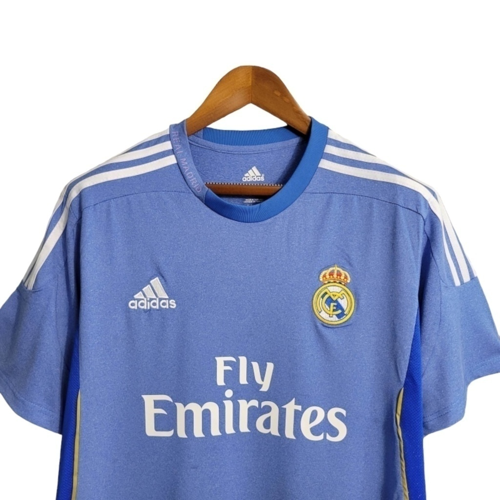 Camisa Real Madrid II 2013/2014 - Retrô Adidas - Azul com detalhes em branco