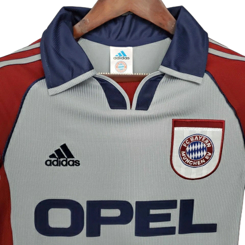 Camisa Bayern Munich 1998/1999 - Retrô Adidas - Vermelha e cinza