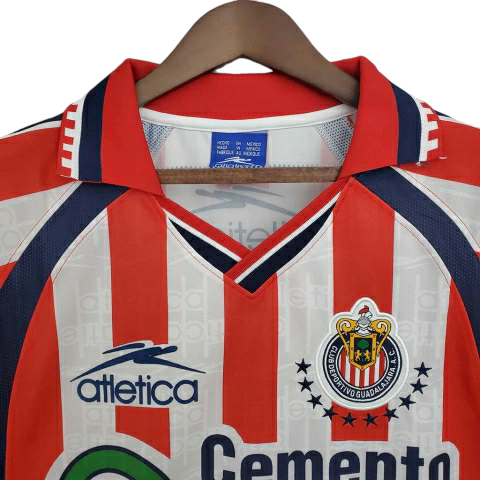 Camisa Chivas Guadalajara - 1999/2000 - Vermelha e Branca - Retrô Atletica