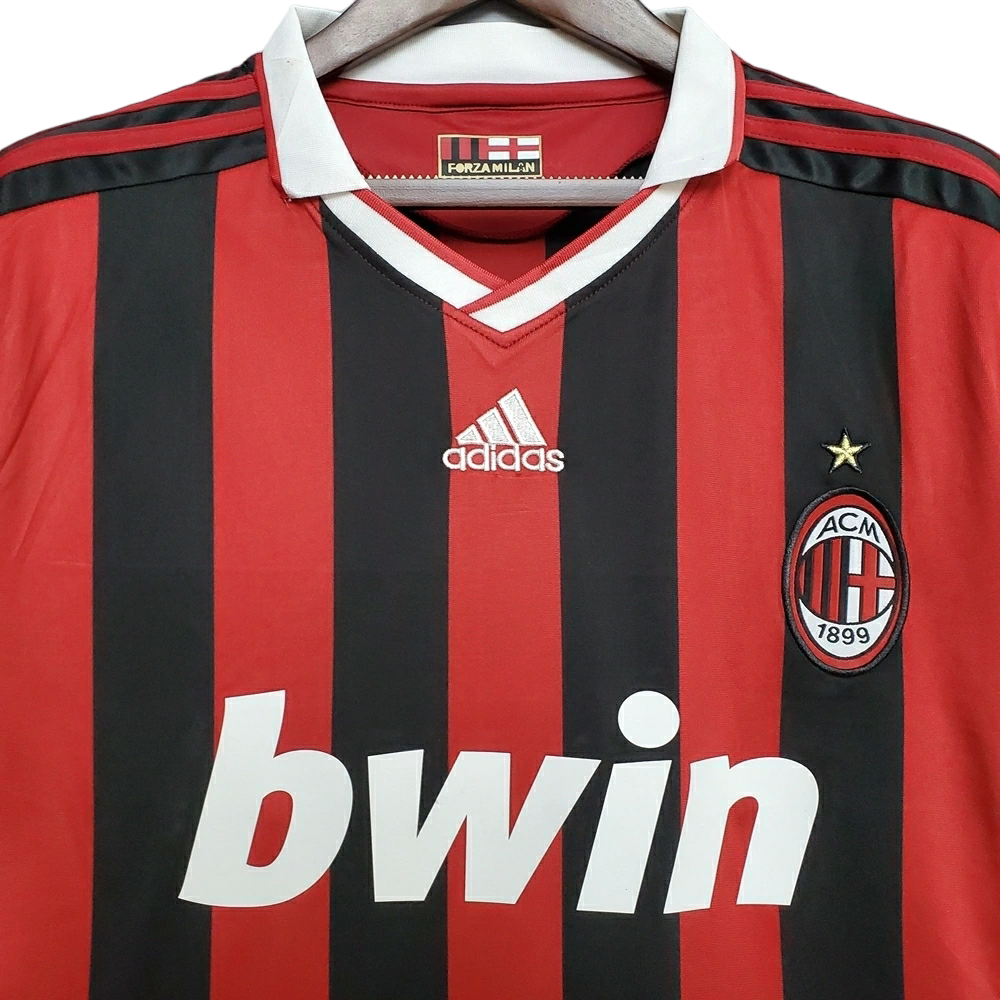 Camisa AC Milan 2009/2010 - Retrô Adidas - Vermelha e preta