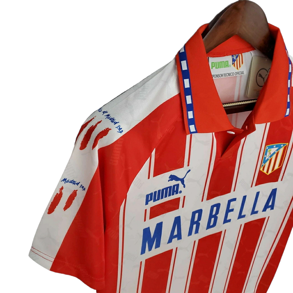 Camisa Atlético Madrid 1994/1995 - Retrô Puma - Branca e Vermelha