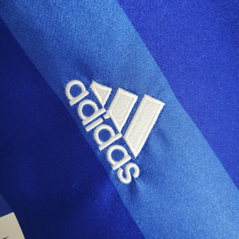 Camisa Chelsea I 2011/2012 Manga Longa - Retrô Adidas - Azul com detalhes em branco