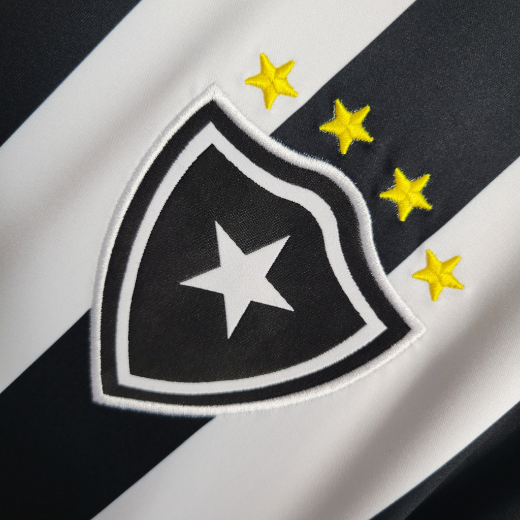 Camisa Botafogo I 1997 - Retrô Umbro - Branca com listras pretas com patrocínio da Coca Cola