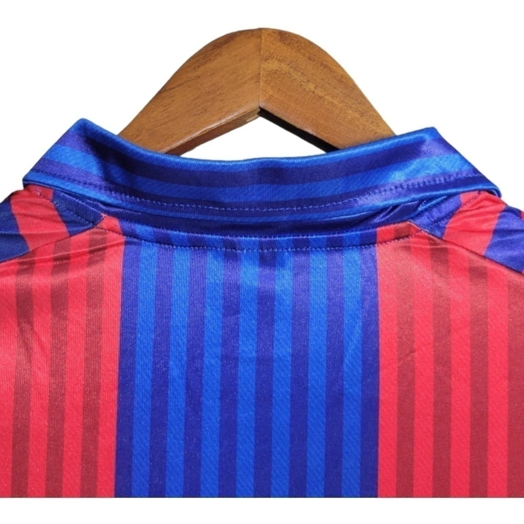 Camisa Barcelona I 1992 Manga Longa - Retrô Meyba - Azul e vermelha