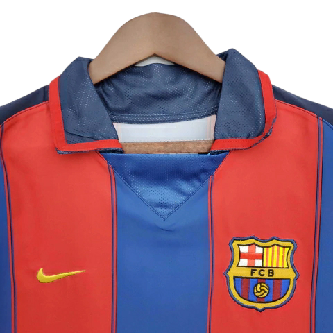 Camisa Barcelona 2003/2004 - Retrô Nike - Azul e Grená