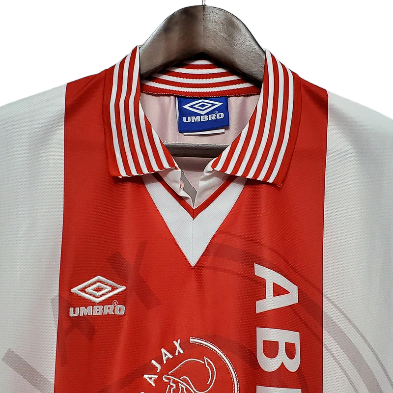 Camisa Ajax I 1995/1996 - Retrô Umbro - Vermelha e Branca