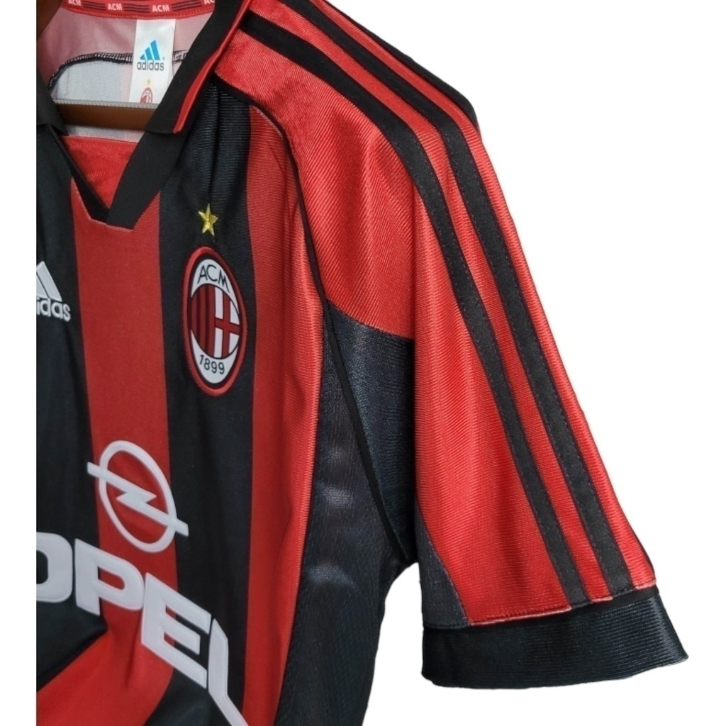 Camisa AC Milan I 1998/1999 - Retrô Adidas - Vermelha e preta