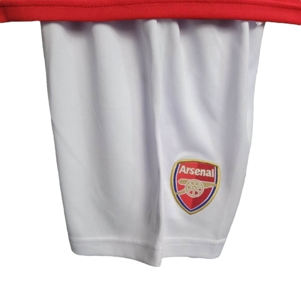 Conjunto Infantil Arsenal I 2004/2005 - Retrô Nike - Vermelho com detalhes em branco e amarelo