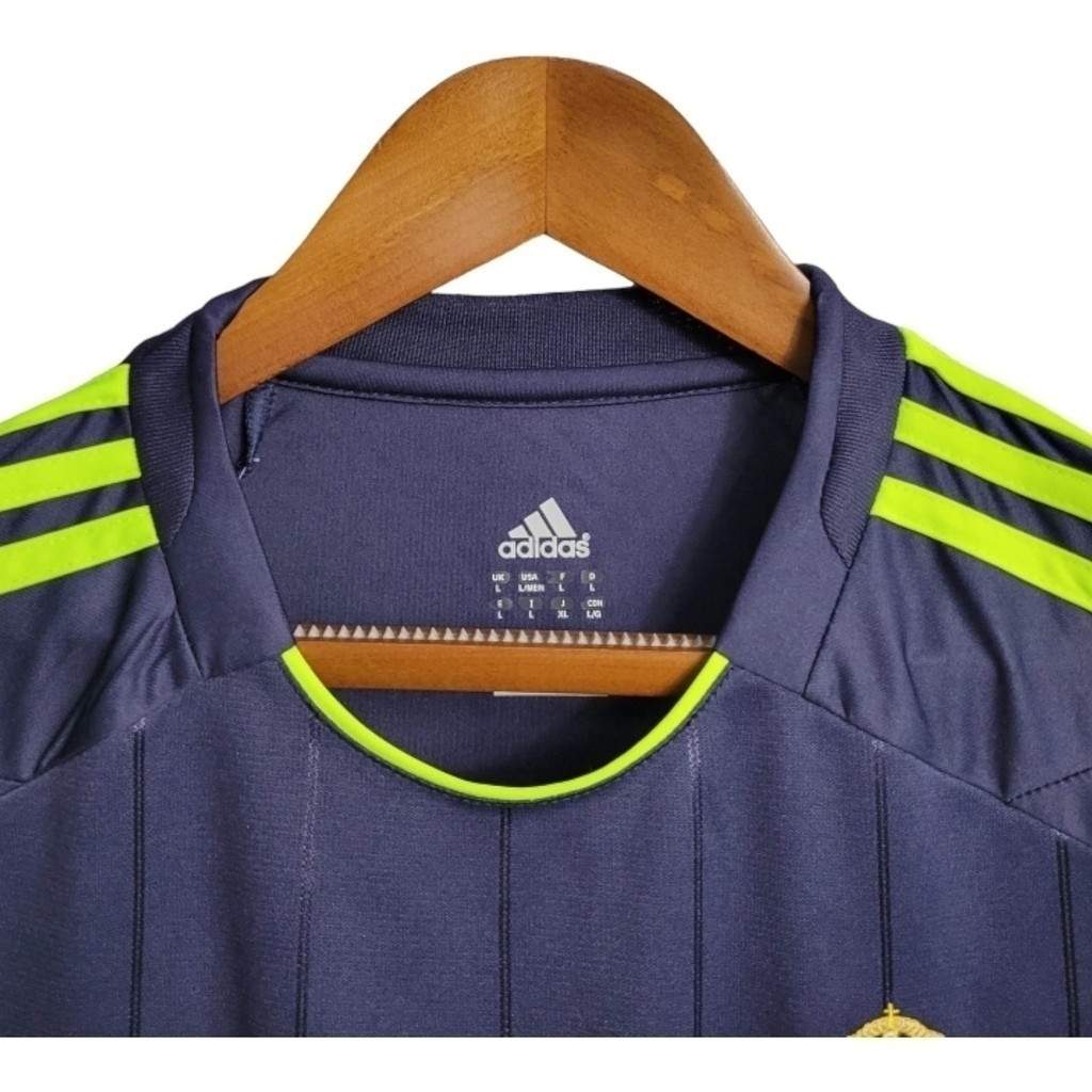 Camisa Real Madrid Goleiro 2011/2012 - Retrô Adidas - Azul com detalhes em amarelo