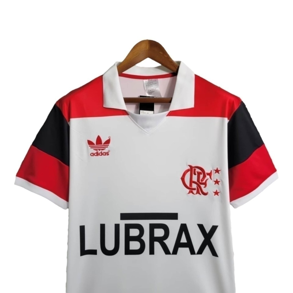 Camisa Flamengo II 1986 - Retrô Adidas - Branca com detalhes em vermelho