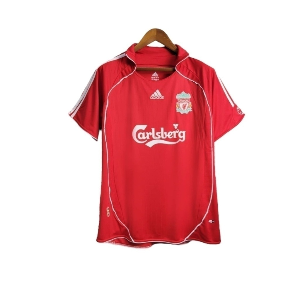 Camisa Liverpool I 2006/2007 - Retrô Adidas - Vermelha com detalhes em branco