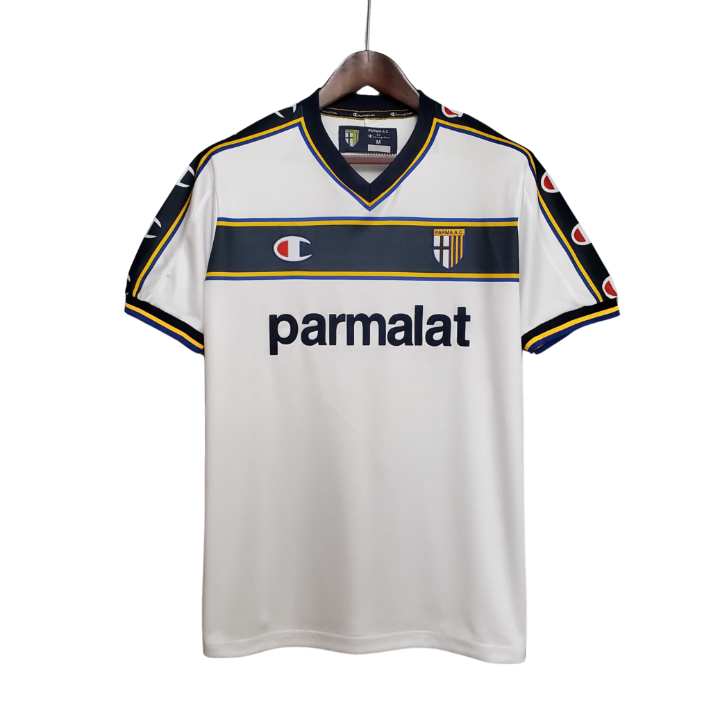 Camisa Parma II 2002/2003 - Retrô Champion - Branca com detalhes em preto