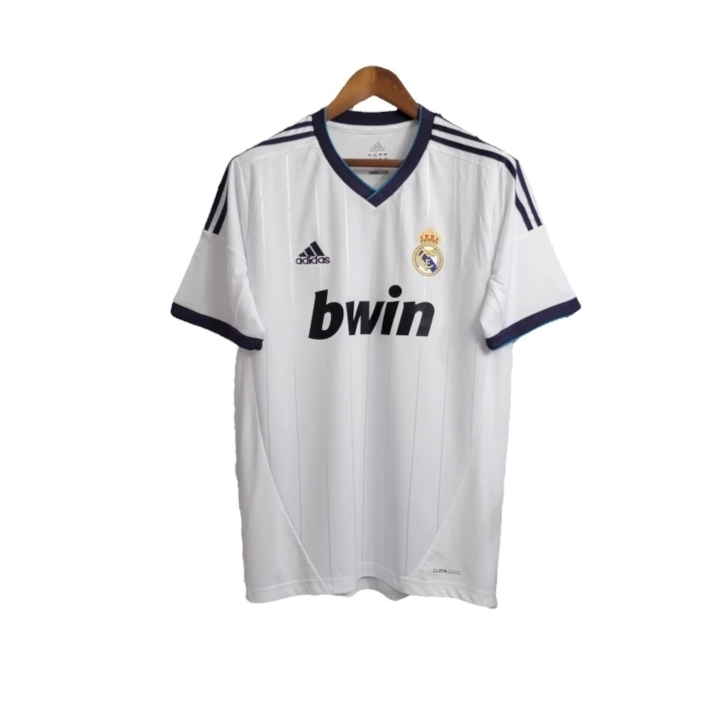 Camisa Real Madrid I 2012/2013 - Retrô Adidas - Branca com detalhes em azul