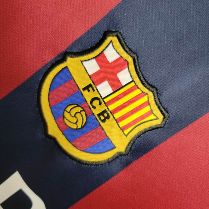 Conjunto Infantil Barcelona 2014/2015 - Retrô Nike - Azul e Grená