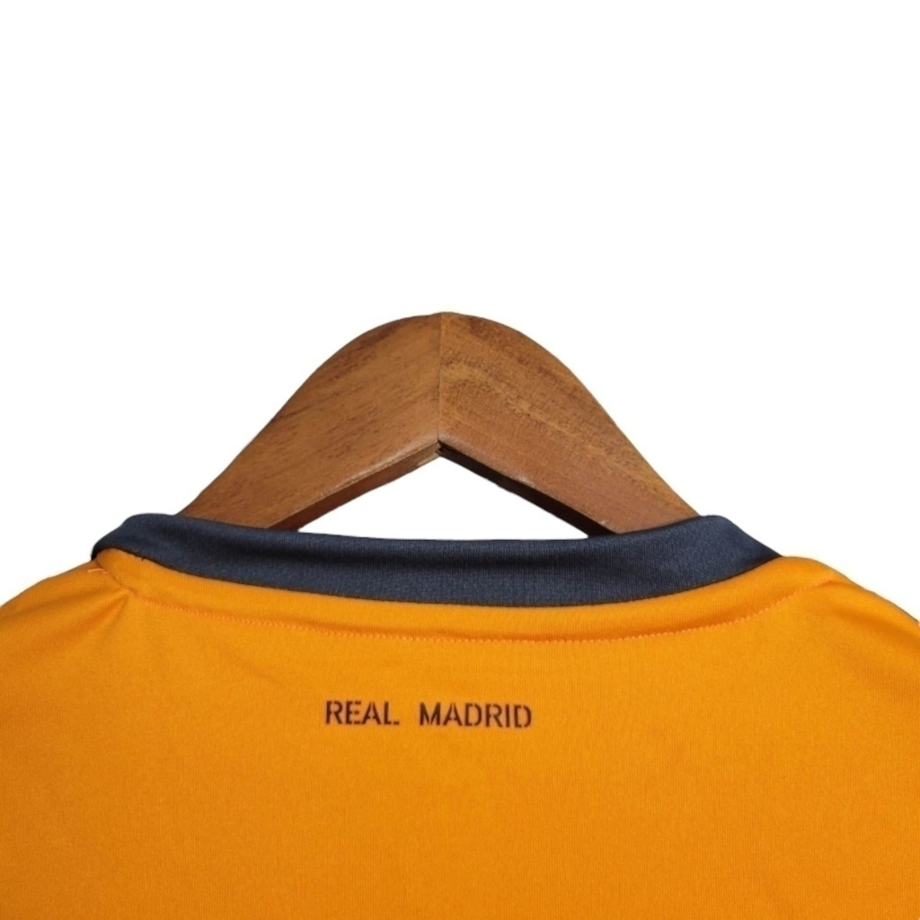 Camisa Real Madrid II 2013/2014 - Retrô Adidas - Laranja com detalhes em cinza