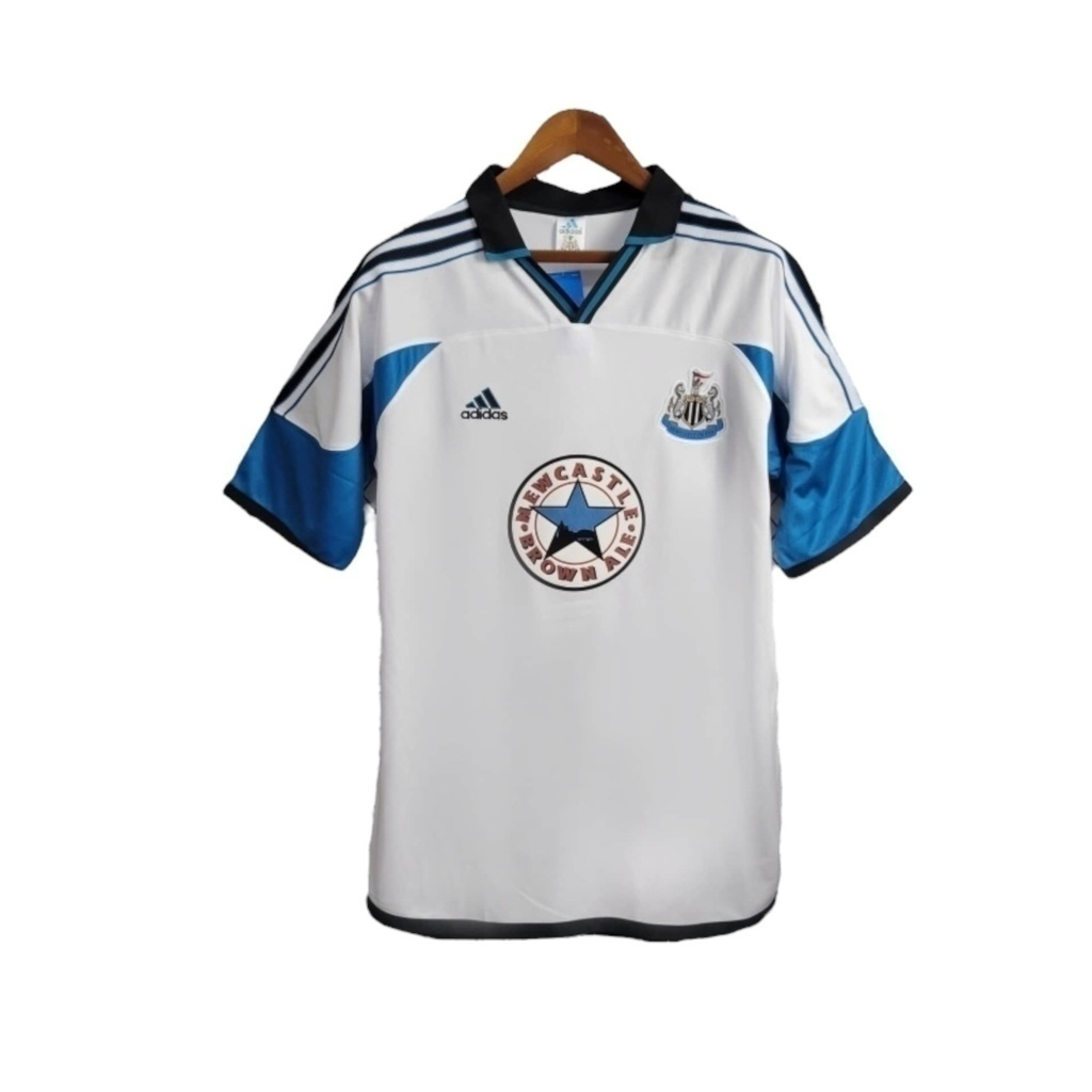 Camisa Newcastle II 1999/2000 - Retrô Adidas - Branca com detalhes em azul