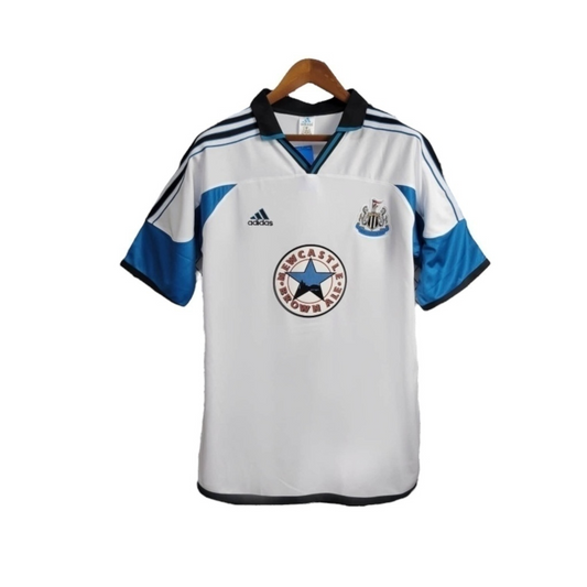 Camisa Newcastle II 1999/2000 - Retrô Adidas - Branca com detalhes em azul