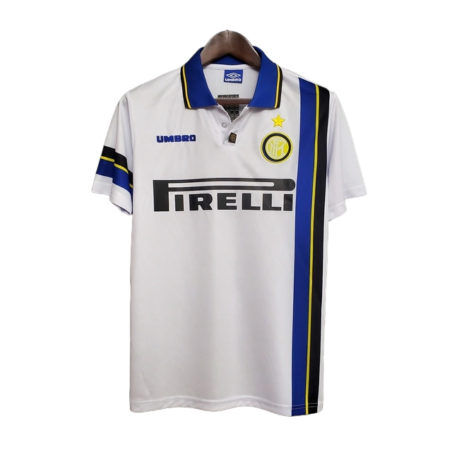 Camisa Inter de Milão II 1997/1998 - Retrô Umbro - Branca e azul