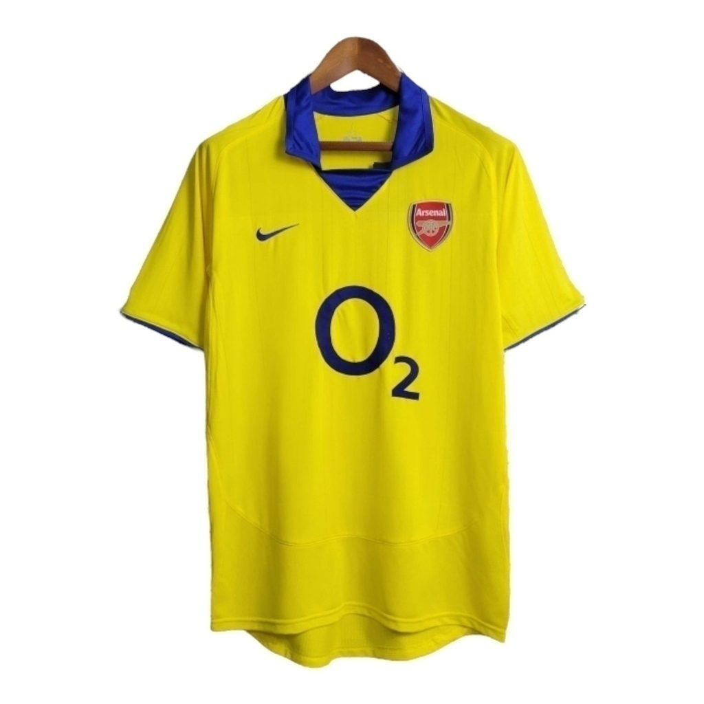 Camisa Arsenal II 2003/2004 - Retrô Nike - Amarela com detalhes em azul