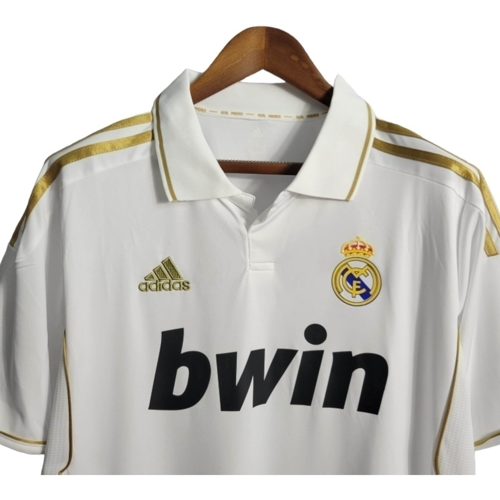 Camisa Real Madrid I 2011/2012 - Retrô Adidas - Branca com detalhes em dourado