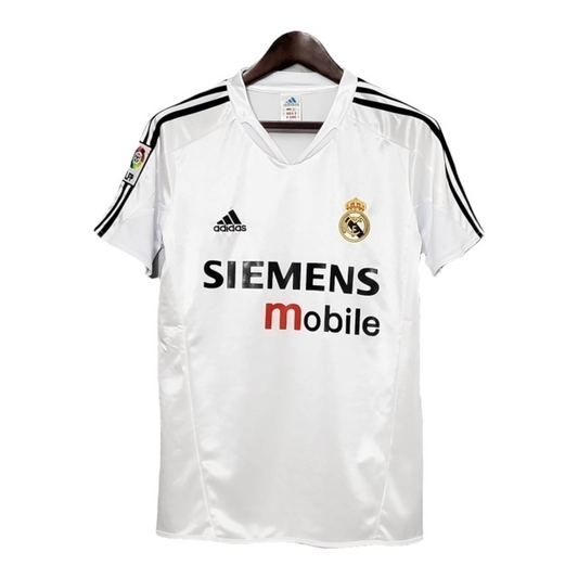 Camisa Real Madrid I 2004/2005 - Retrô Adidas - Branca com listras pretas