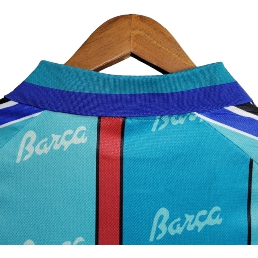 Camisa Barcelona II 1995/1997 - Retrô Kappa - Azul com detalhes em vermelho