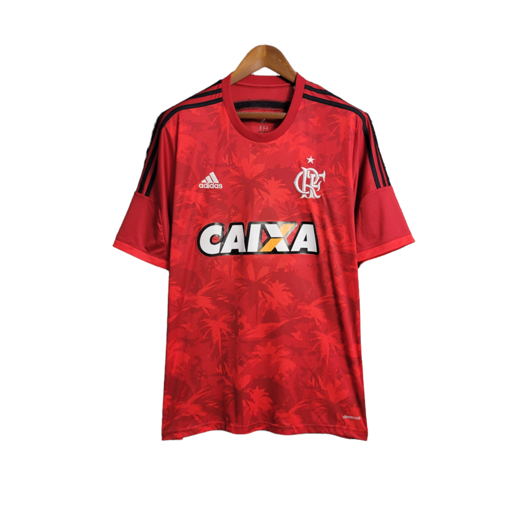 Camisa Flamengo I 2014 - Retrô Adidas - Vermelha com detalhes em preto e branco