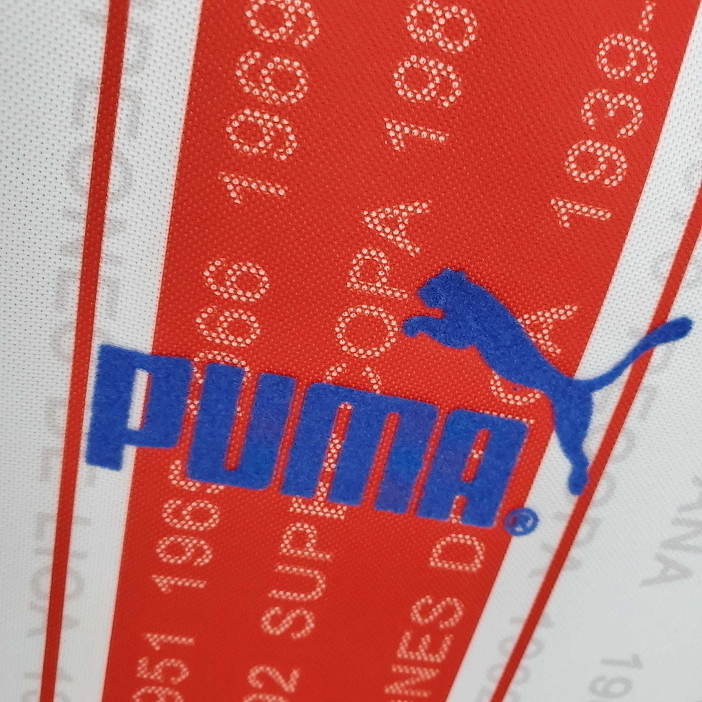 Camisa Atlético Madrid 1995/1996 - Retrô Puma - Branca e Vermelha