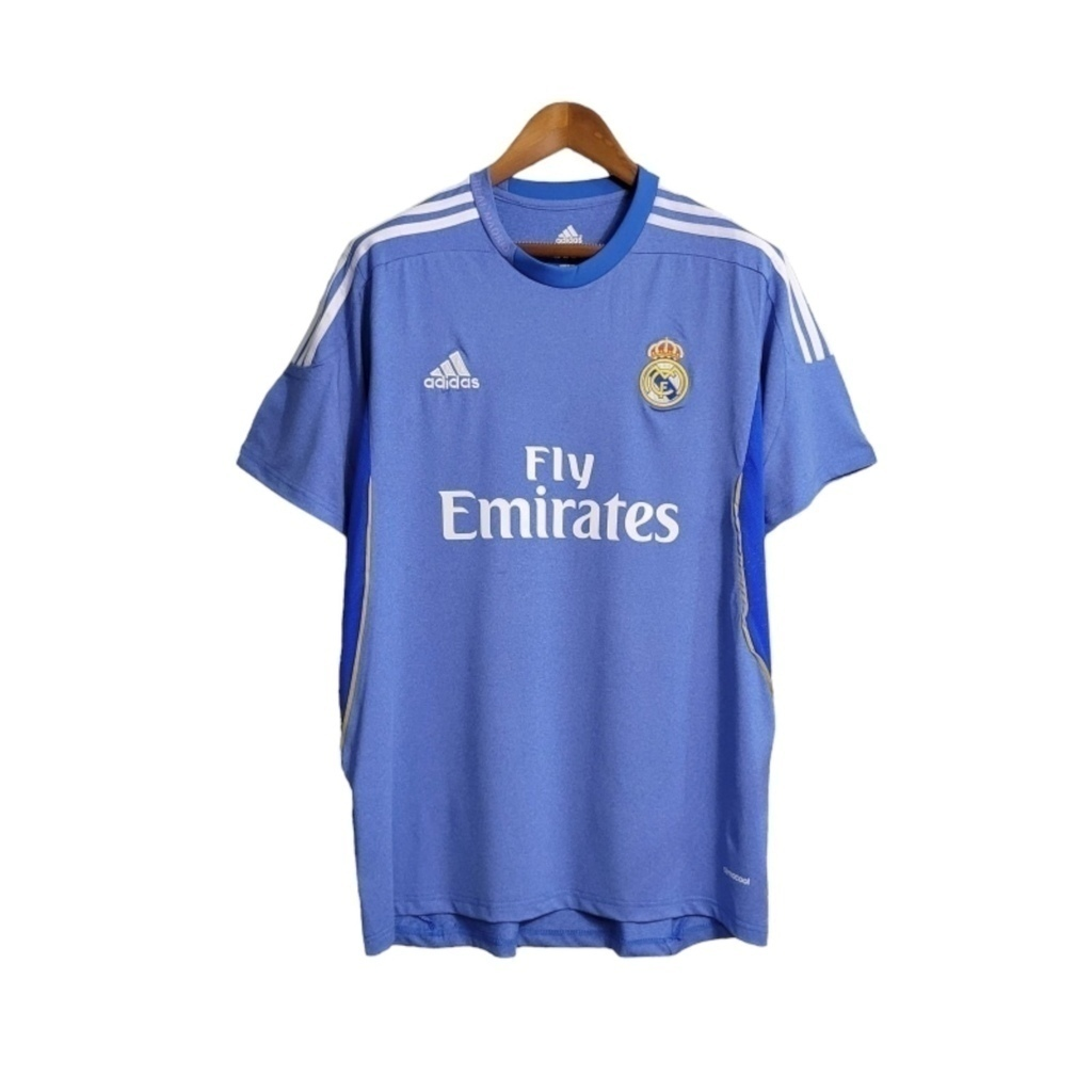 Camisa Real Madrid II 2013/2014 - Retrô Adidas - Azul com detalhes em branco