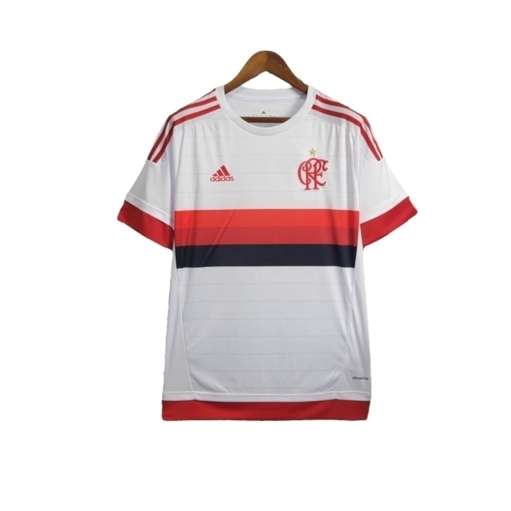 Camisa Flamengo II 2015/2016 - Retrô Adidas - Branca com detalhes em vermelho