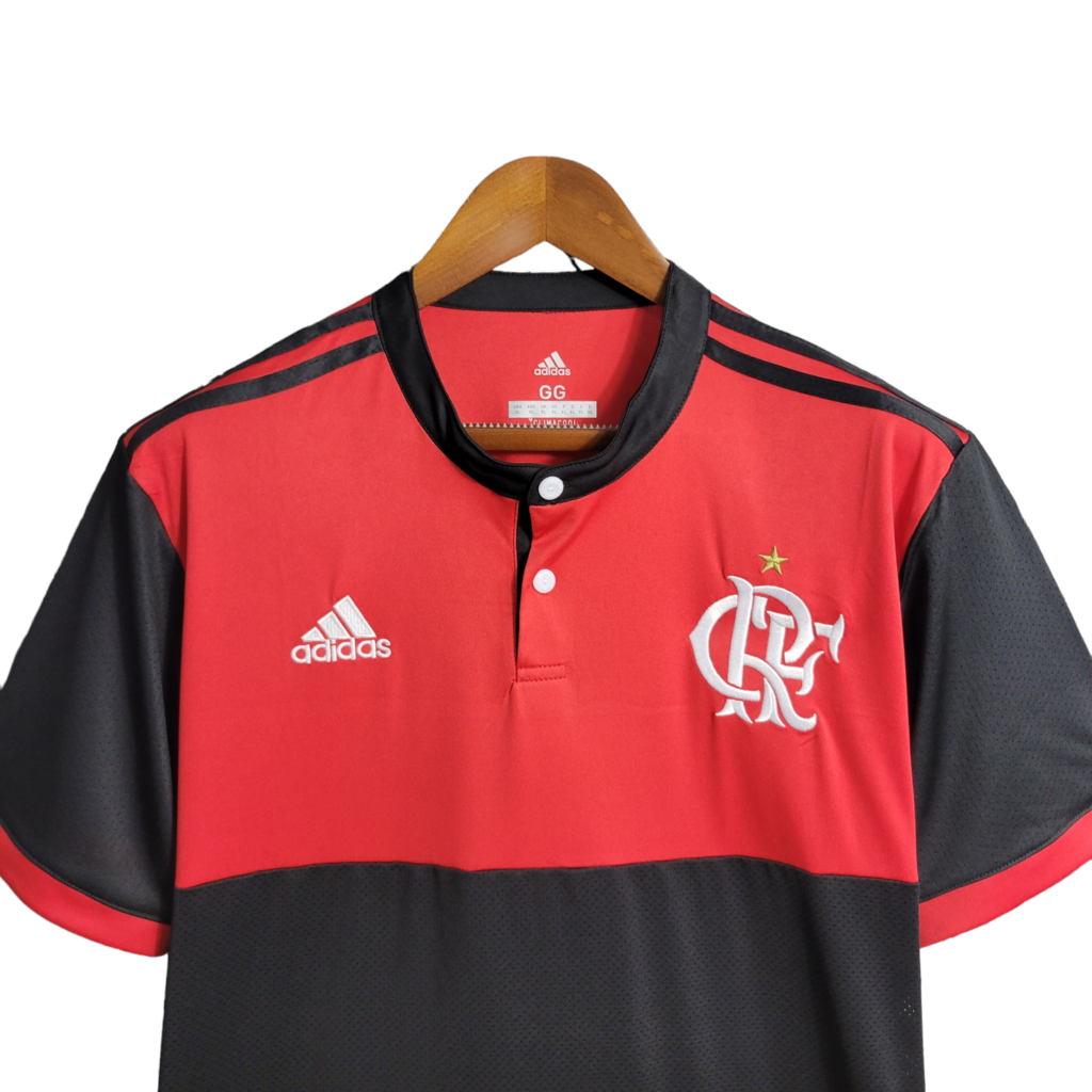 Camisa Flamengo I 2017/2018 - Retrô Adidas - Vermelha com detalhes em Preto