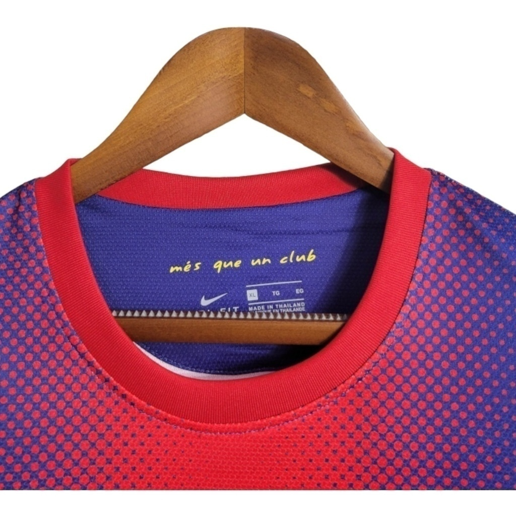 Camisa Barcelona I 2012/2013 - Retrô Nike - Azul com detalhes em vermelho