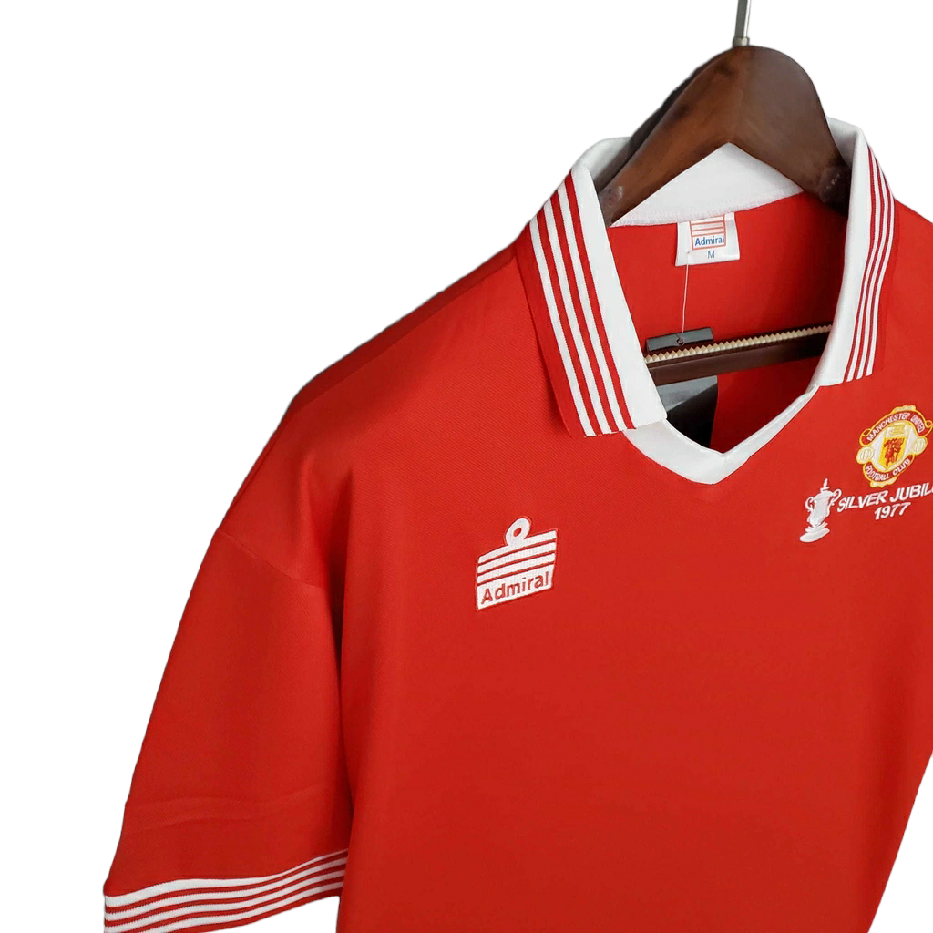 Camisa Manchester United 1977 - Retrô Admiral - Vermelha