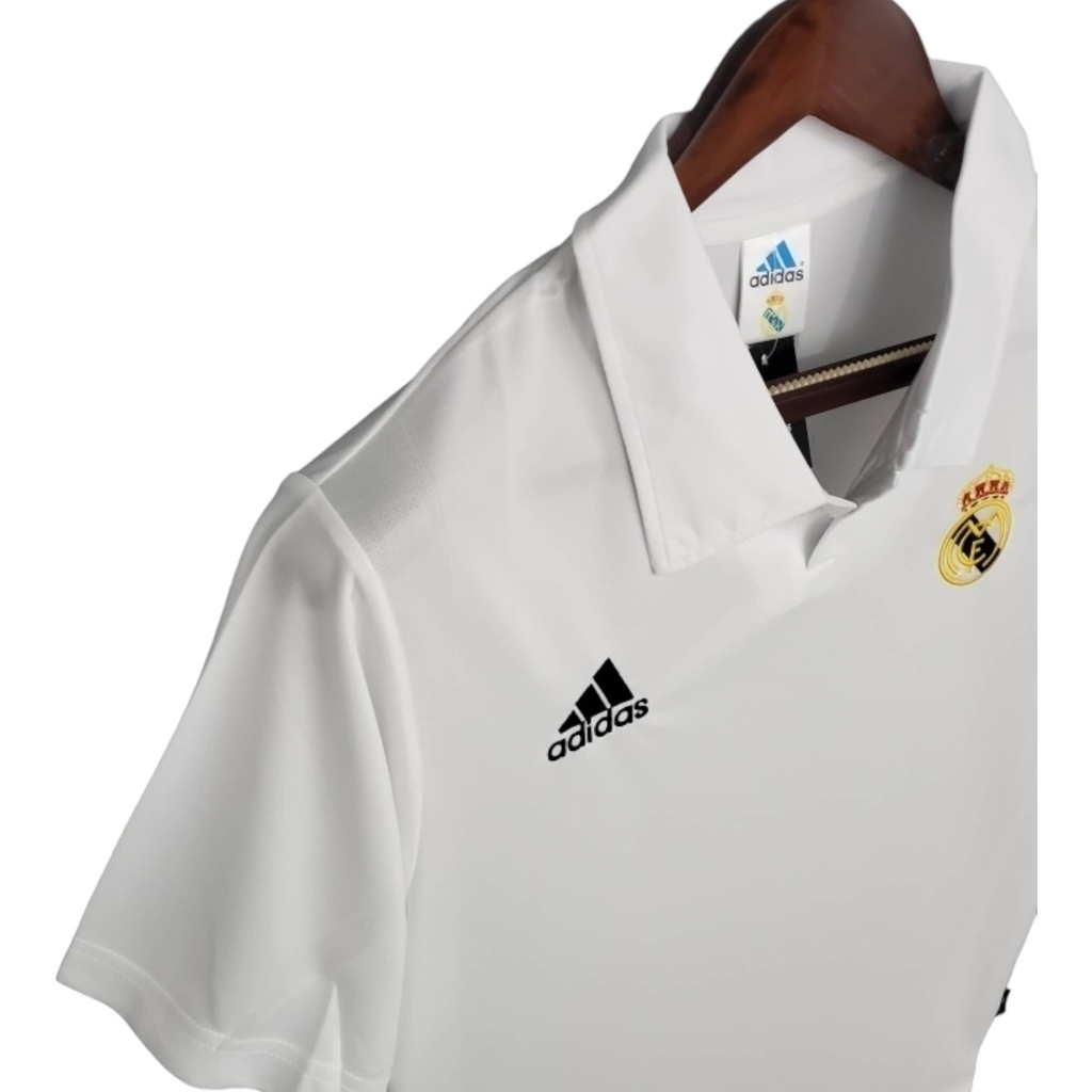 Camisa Real Madrid Champions League I 2002/2003 - Retrô Adidas - Branca