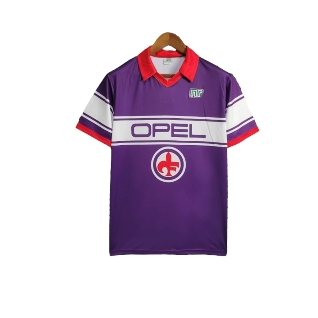 Camisa Fiorentina I 1984/1985 - Retrô Ennere - Roxa com detalhes em branco e vermelho