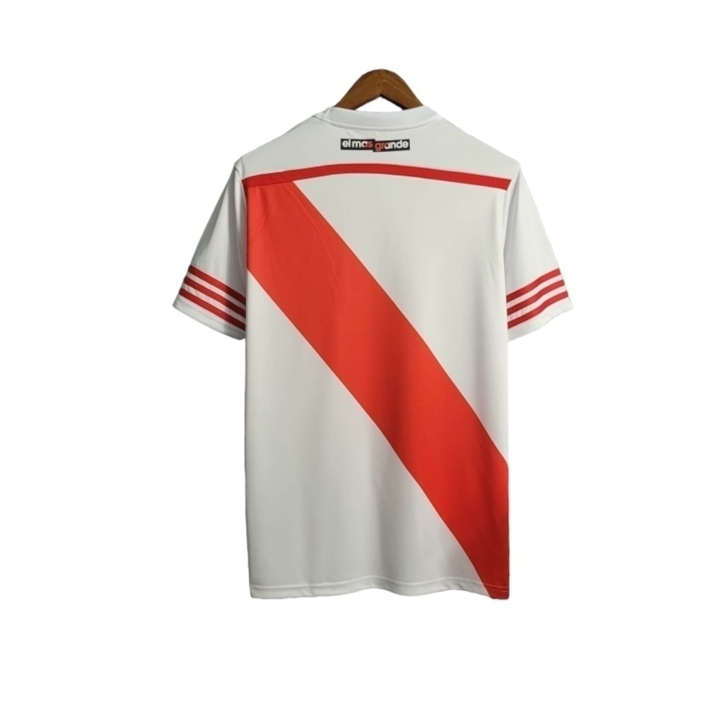 Camisa River Plate I 2015/2016 - Retrô Adidas - Branca com detalhes em vermelho