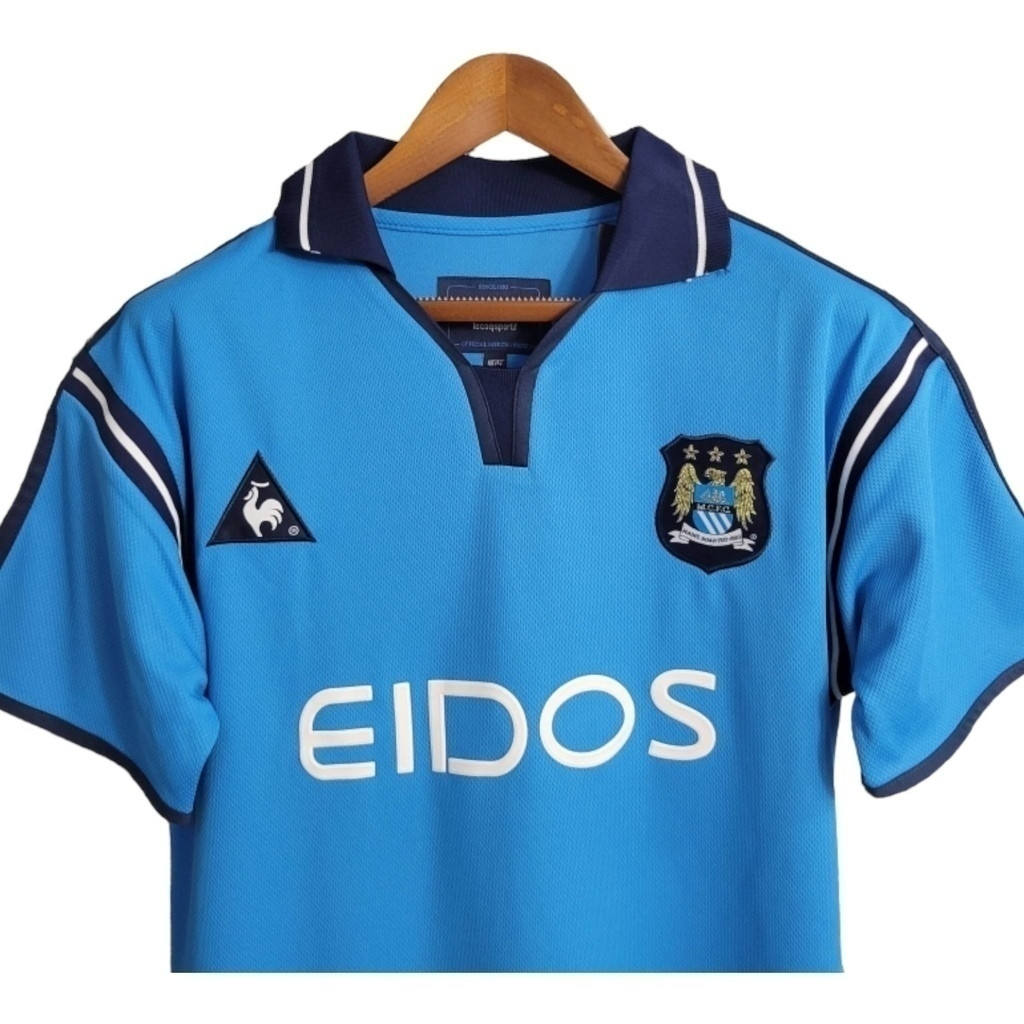 Camisa Manchester City I 2001/2002 - Retrô - Azul