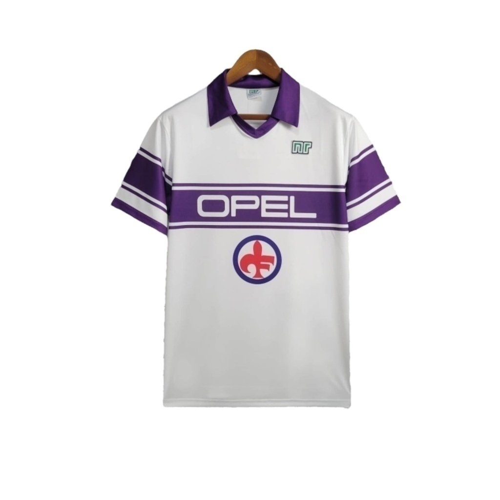 Camisa Fiorentina II 1984/1985 - Retrô Ennere - Branca com detalhes em roxo