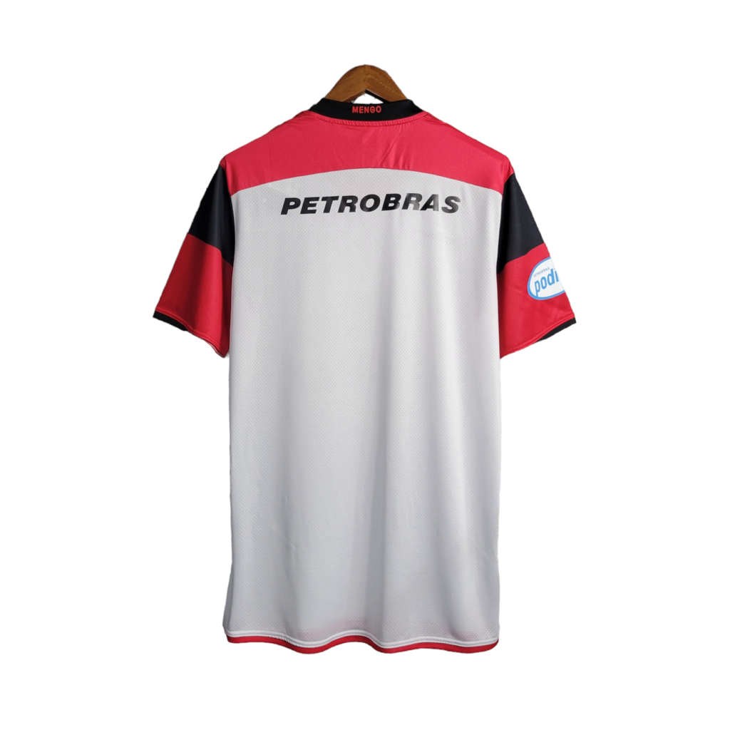 Camisa Flamengo II 2008/2009 - Retrô Nike - Branca com detalhes em vermelho patrocinio Lubrax