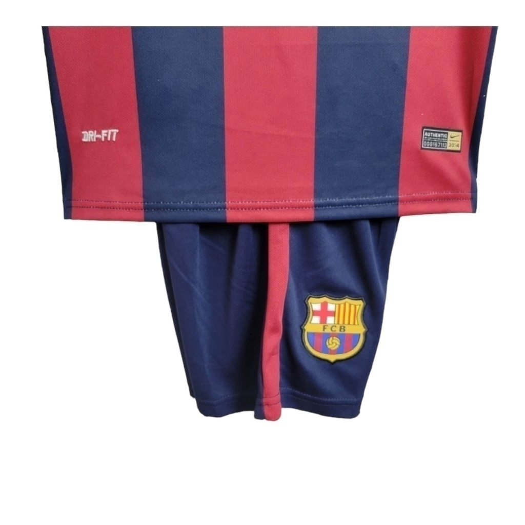 Conjunto Infantil Barcelona 2014/2015 - Retrô Nike - Azul e Grená