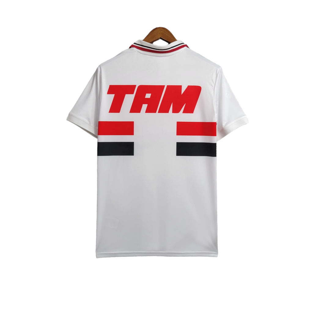 Camisa São Paulo I 1993/1994 - Retrô Penalty - Branca com detalhes em vermelho e preto