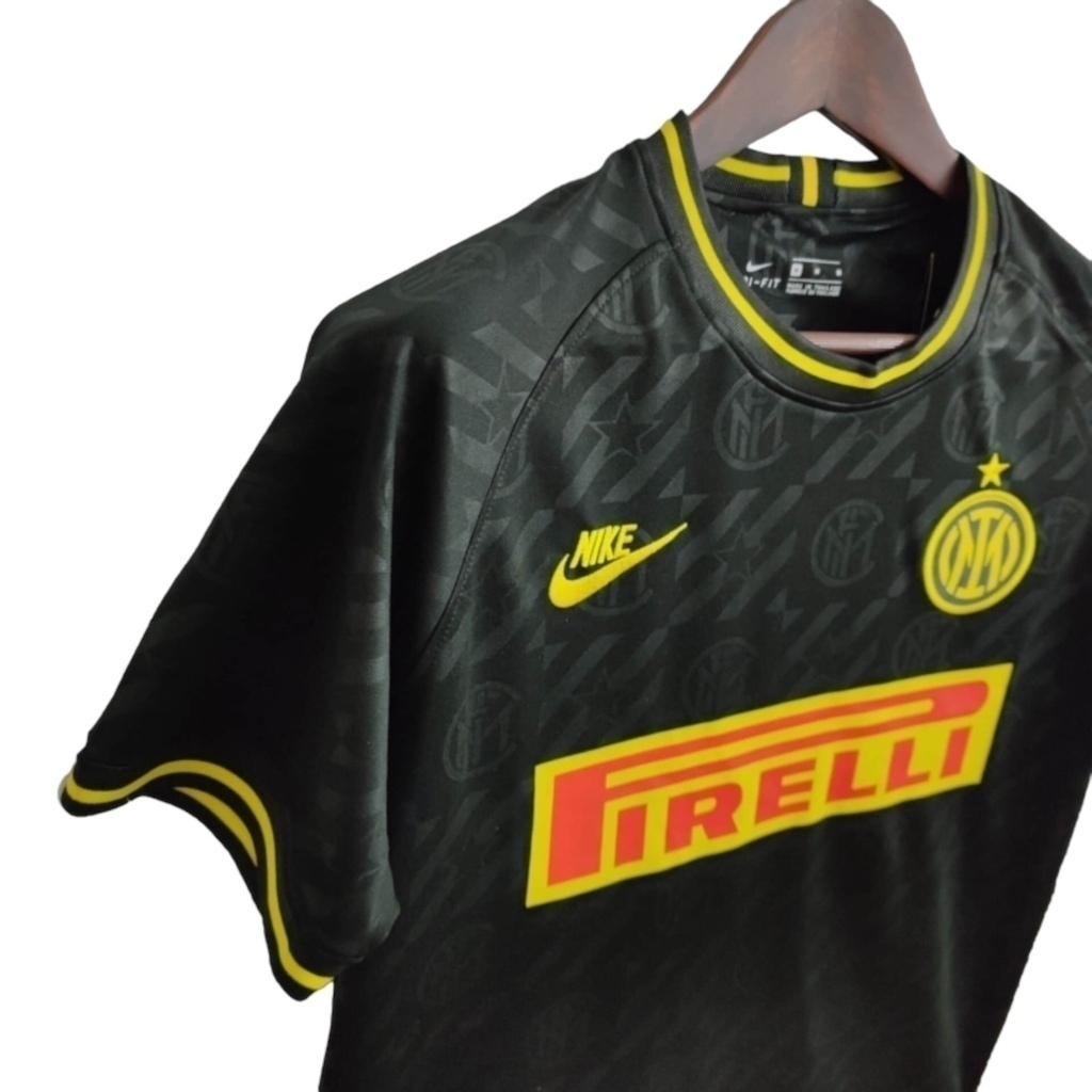 Camisa Inter de Milão II 2019/2020 - Retrô Nike - Preta com detalhes em cinza e amarelo
