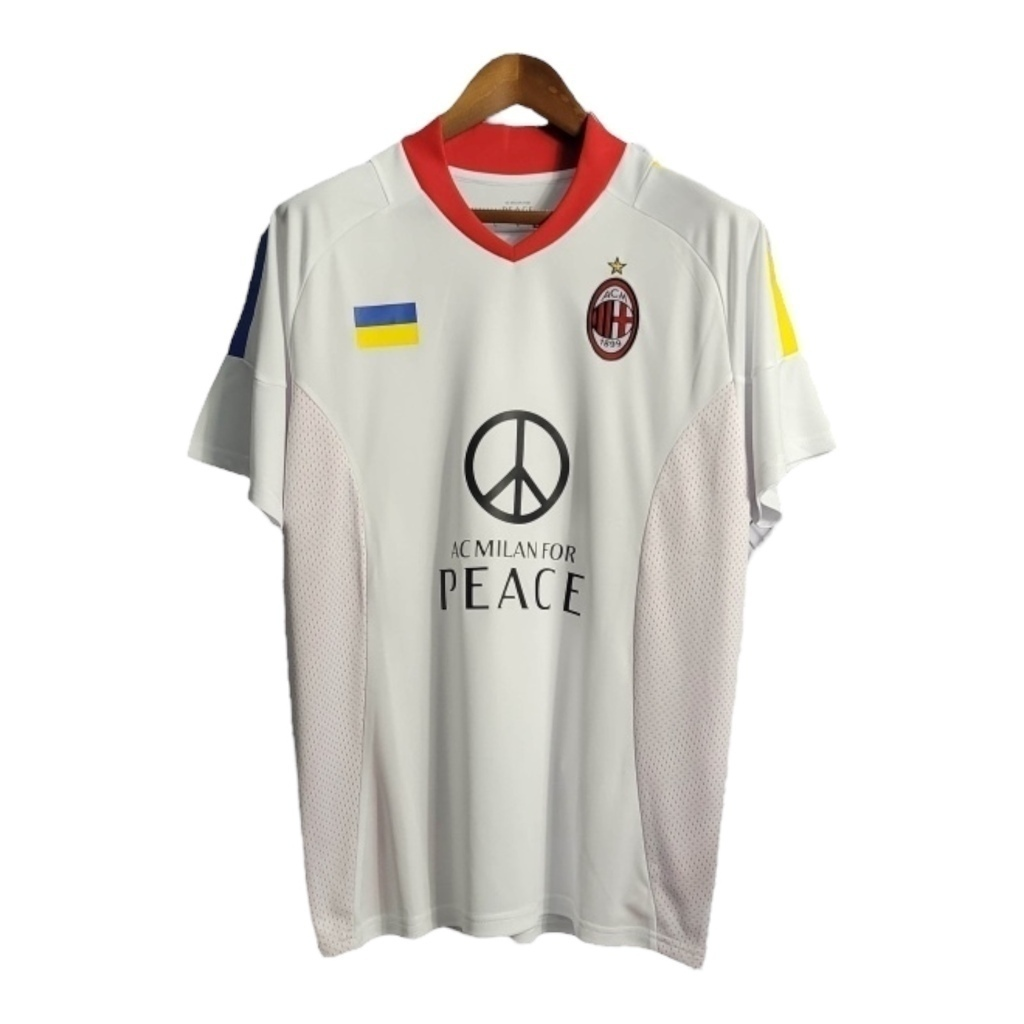 Camisa AC Milan II 2002/2003 - Retrô Adidas - Branca com detalhes em vermelho e amarelo
