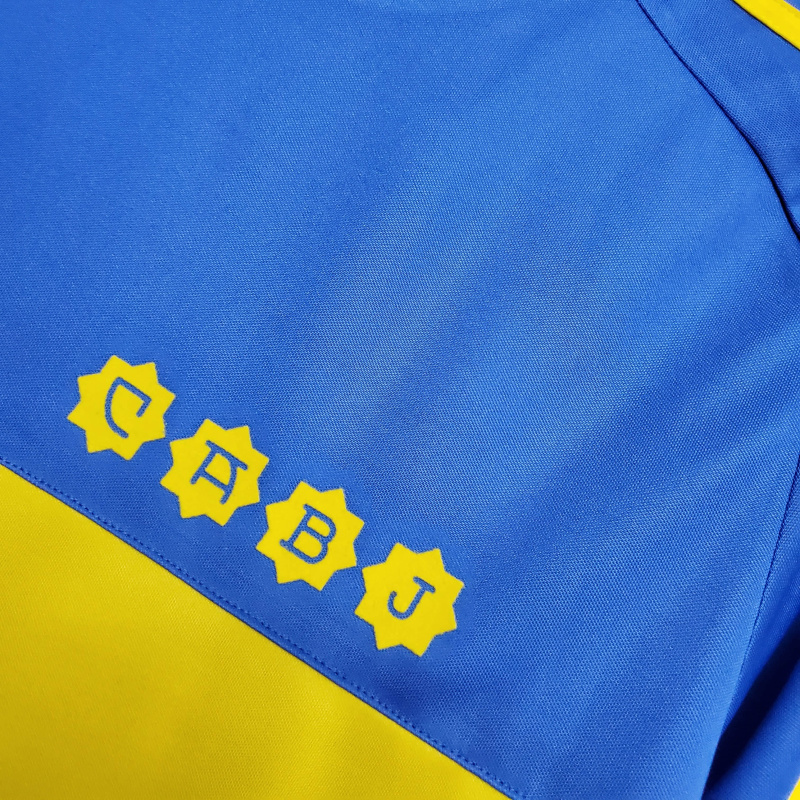 Camisa Boca Juniors I 1981 Manga Longa - Retrô Adidas - Azul com detalhes em amarelo