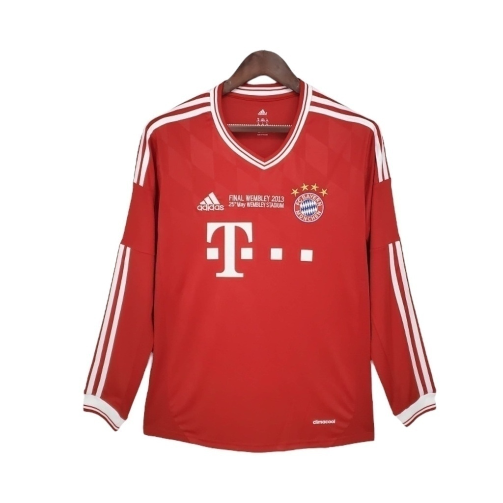 Camisa Bayern Munich I 2013/2014 Manga Longa - Retrô Adidas - Vermelha